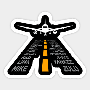 Runway - phonetic alphabet Sticker